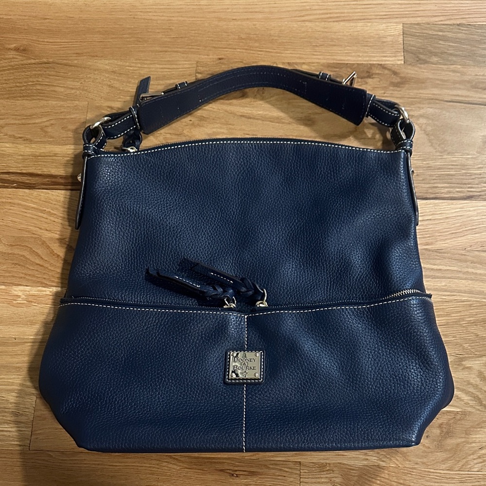 Dooney & Bourke Navy Blue  Dillion Pebble Leather Purse Bag